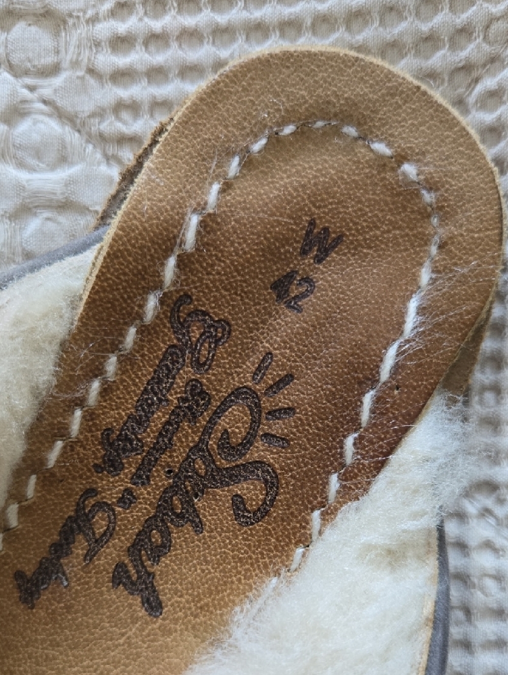 Sabah Gray Suede Shearling-Lined Slip-On Mules Minimalist Normcore Size 42 - Picture 6 of 9